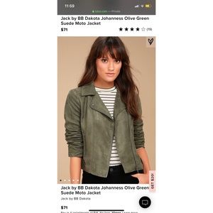 JACK by bb Dakota suede army/olive green jacket